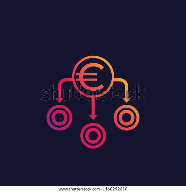 Financial diversification, diversified portfolio
vector icon with
euro