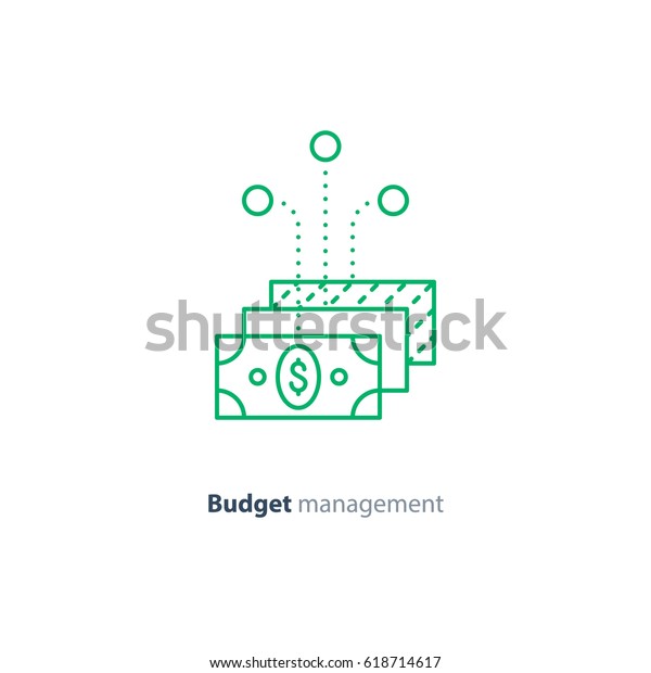 Financial diversification, finance investment,
budget planning, investment portfolio, money consolidation concept,
vector mono line
icon