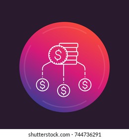 Financial diversification icon, linear style