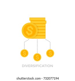 Financial diversification vector icon