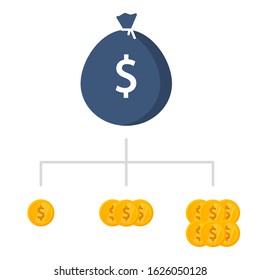 Financial diversification vector icon. Vector stock illustration.