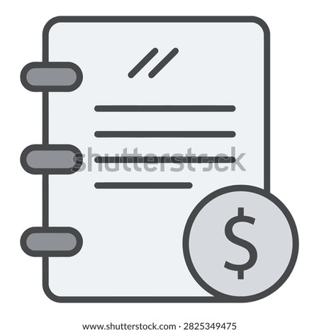 A financial document with a dollar sign icon on a binder, symbolizing money and finance