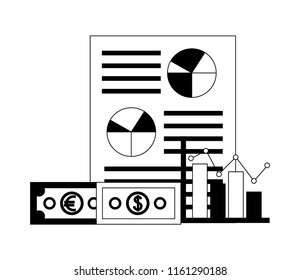 financial document with dollars and euro economy