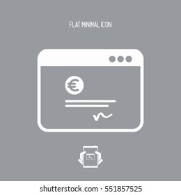 Financial document - Euro - Vector flat icon