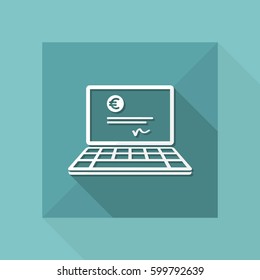Financial document - Euro - Vector flat icon