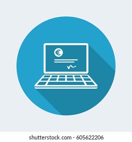 Financial document - Euro - Vector flat icon