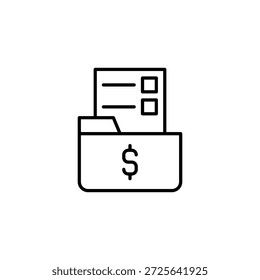 Financial Document Folder, Economy Data Vector Symbol