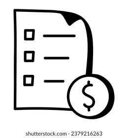 A financial document hand drawn vector 