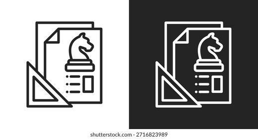 Financial Document Icon In Black And White Line Style