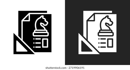 Financial Document Icon In Black And White Glyph Style