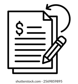 Financial Document Icon Element For Design