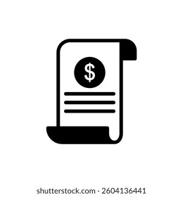 financial document icon, simple flat style, illustration, logo sign symbol pictogram template, for ui or ux isolated on white for mobile app, editable