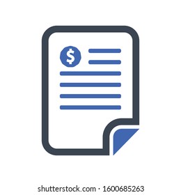 Financial Document Icon, Vector graphics