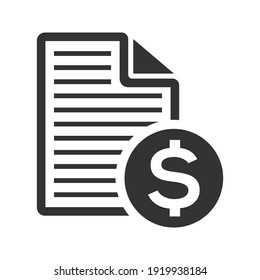 Financial Document Icon. Vector Graphics