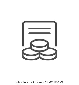 Financial document line icon