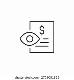vetor de sinal de ícone de exibição de documento financeiro