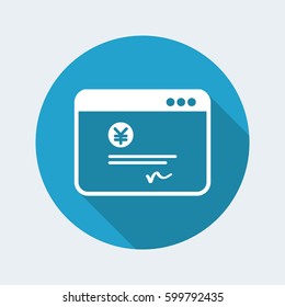 Financial document - Yen - Vector flat icon