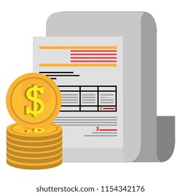 financial documents with coins