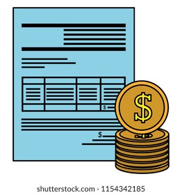 financial documents with coins