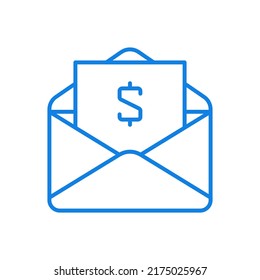 
Financial documents email vector line icon. Business digital technologies of correspondence. Open letter with money symbol. Marketing innovation for successful banking. Modern economic web message.