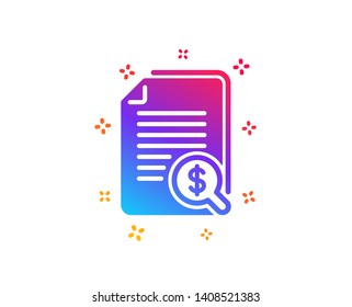 Financial documents icon. Audit or accounting sign. Check finance symbol. Dynamic shapes. Gradient design financial documents icon. Classic style. Vector