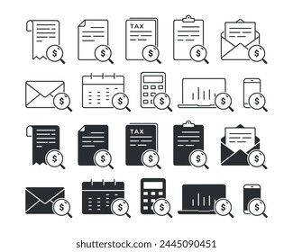 Symbol für Finanzdokumente. Illustration Vektorgrafik