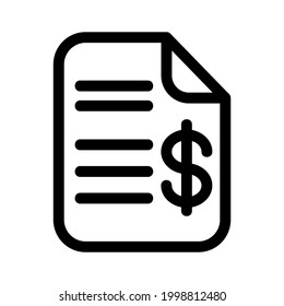 icono de documentos financieros o logotipo símbolo de señas aislado ilustración vectorial - iconos vectoriales de estilo negro de alta calidad
