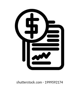 financial documents icon or logo isolated sign symbol vector illustration - high quality black style vector icons
