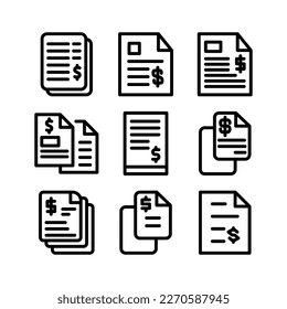 financial documents icon or logo isolated sign symbol vector illustration - high quality black style vector icons