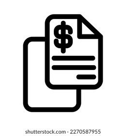 financial documents icon or logo isolated sign symbol vector illustration - high quality black style vector icons