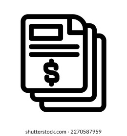 financial documents icon or logo isolated sign symbol vector illustration - high quality black style vector icons