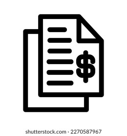 financial documents icon or logo isolated sign symbol vector illustration - high quality black style vector icons