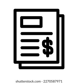 financial documents icon or logo isolated sign symbol vector illustration - high quality black style vector icons