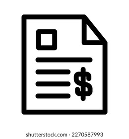 icono de documentos financieros o logotipo símbolo de señas aislado ilustración vectorial - iconos vectoriales de estilo negro de alta calidad