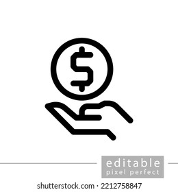 financial donation, editable, pixel perfect icon