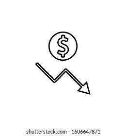 financial downgrade schedule icon. Simple thin line, outline vector of web icons for ui and ux, website or mobile application