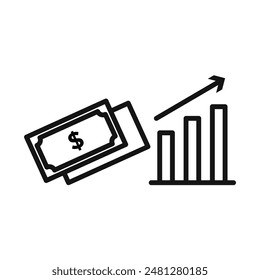 Financial Earning Growth Icon for Revenue Tracking