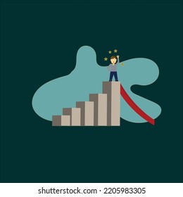 financial economic crisis vector ,down chart illustration eps10