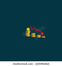 financial economic crisis vector ,down chart illustration eps10