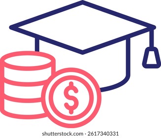 Financial Education Icon Color Vector Illustration