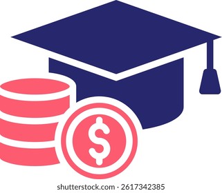 Financial Education Icon Fill Vector Illustration