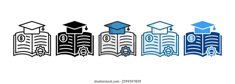 Financial Education Icon Set Multiple Style Collection