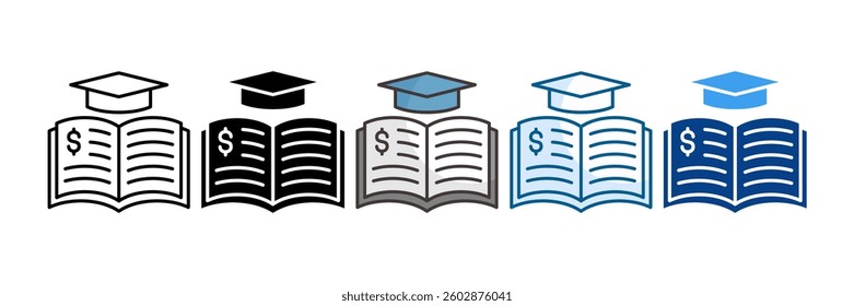 Financial Education Icon Set Multiple Style Collection
