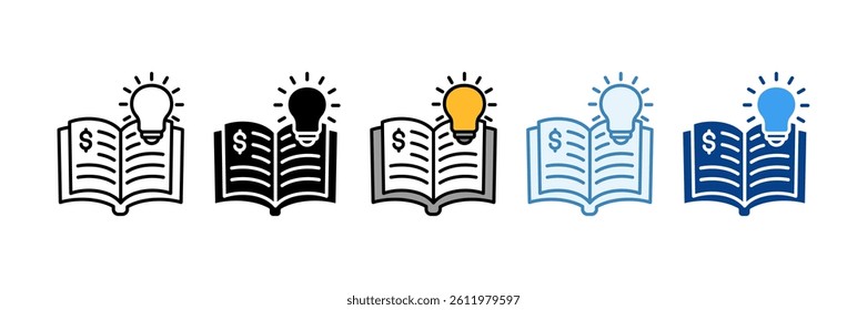 Financial Education Icon Set Multiple Style Collection