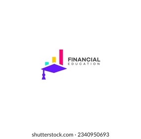 logotipo de educación financiera Icono de plantilla de diseño Vector