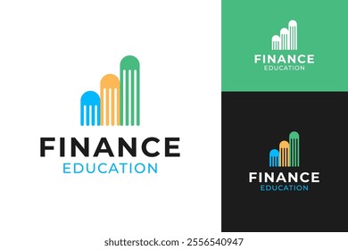 Financial education logo design template with book vector illustration idea