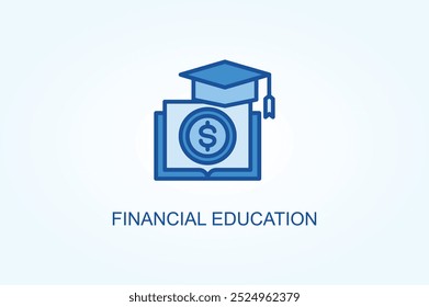 Financial Education vector or logo sign symbol illustration