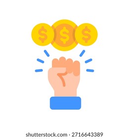 Icono de empoderamiento financiero Ilustración vectorial plana