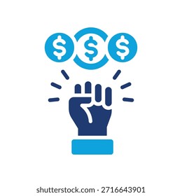 Financial Empowerment Icon Mixed Vector Illustration