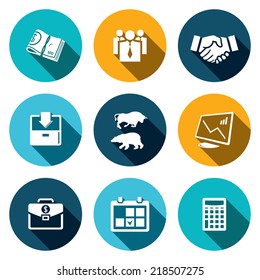 Financial Exchange flat icon set